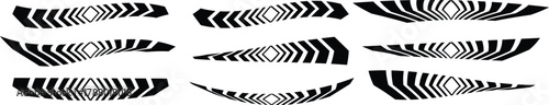 Abstract black and white wave optical illusion pattern design with curved geometric lines. Modern hypnotic stripe background for graphic art and digital motion. Futuristic distortion illusion texture.