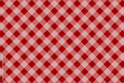 クリスマスの赤いチェックの背景イラスト