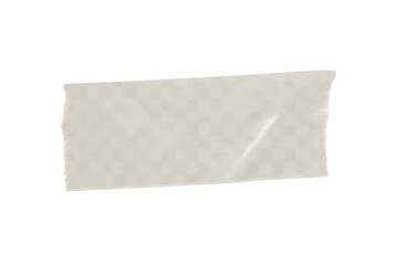 Torn piece of clear adhesive tape with crumpled texture, creating realistic border and frame effect on transparent background