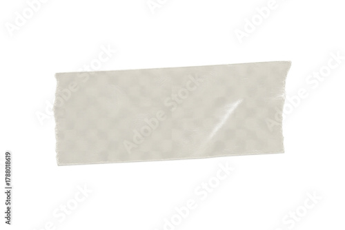 Torn piece of clear adhesive tape with crumpled texture, creating realistic border and frame effect on transparent background