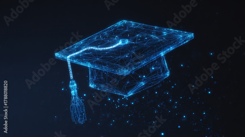 A digital illustration of a graduation cap