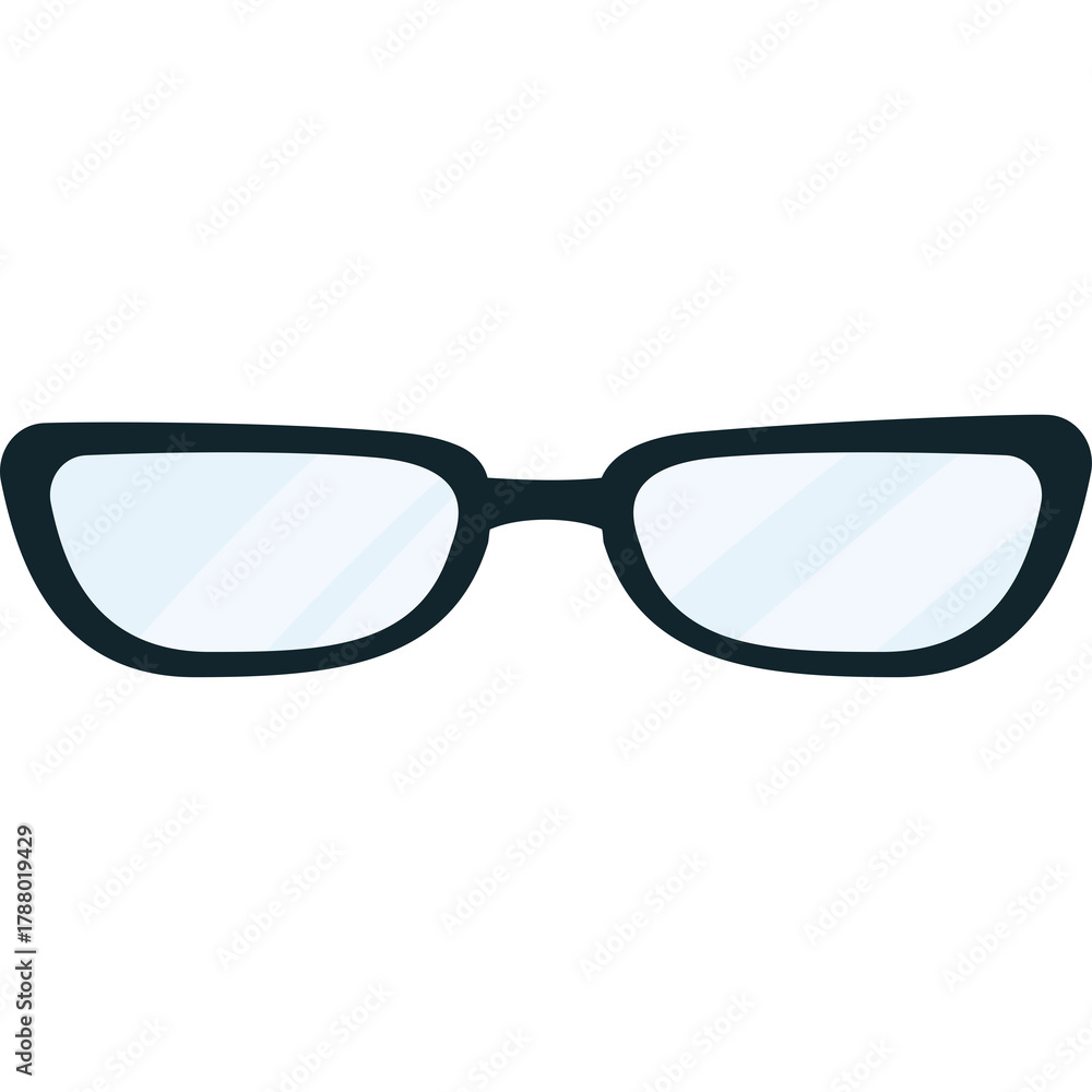 Fototapeta premium Black Rimmed Eyeglasses With Light Blue Lenses And Transparent Background