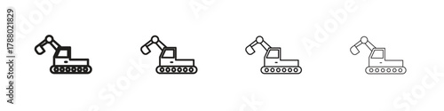 Excavator icon. Simple graphic element set