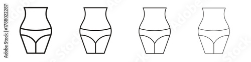 Female hips and waist icon. Simple graphic element set