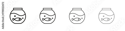 Fish bowl icon. Simple graphic element set