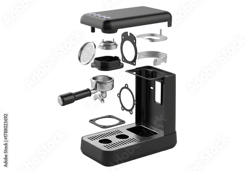 Exploded View of Coffee Machine Parts