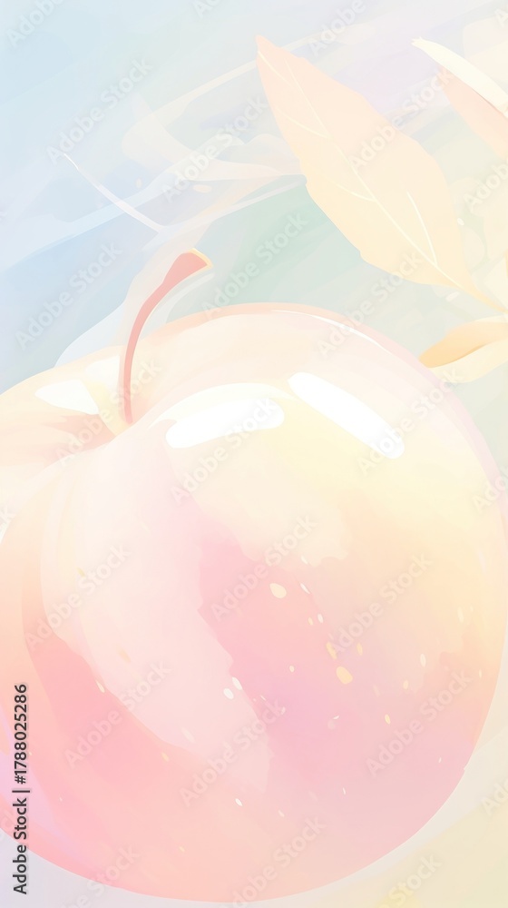 Naklejka premium Blurred gradient Apple balloon produce plate.