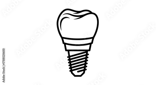 Dental Implant Icon Vector Illustration.