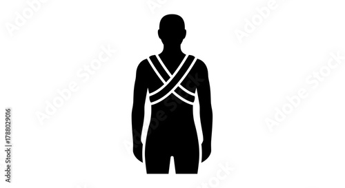 Person Wearing Posture Corrector Silhouette for Back Support.