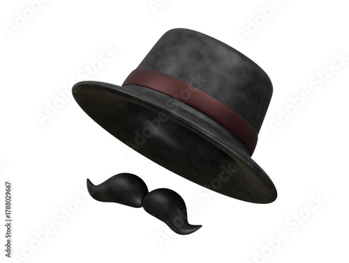 bowler hat icon 3d illustration render