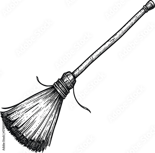 Hand Drawn Broom Illustration 
