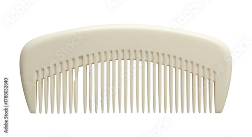 Isolated ivory comb for hair care, classic styling tool for salon or personal use item
