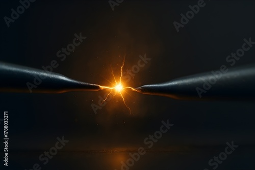 Electric Spark Between Two Metal Points – Symbol of Energy, Technology, and Creation