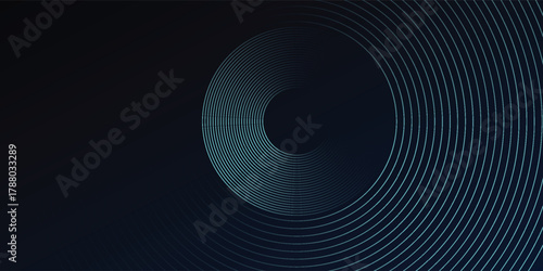 Blue abstract background with glowing circles. illustration vector.