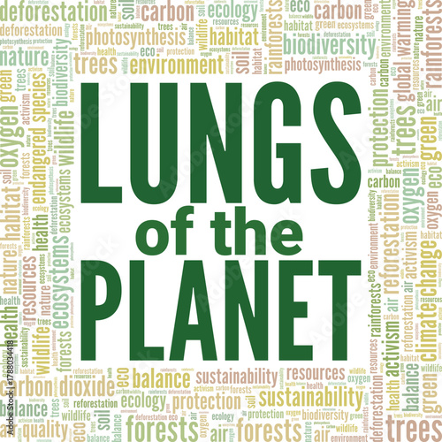 Lung Of The Planet word cloud conceptual design isolated on white background.