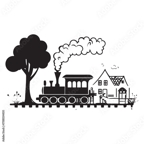 Rural Retreat Logo and Iconic Village Charming Village Scenes Vector and Graphic Design 