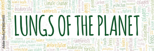 Lung Of The Planet word cloud conceptual design isolated on white background.