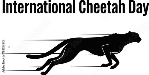 Celebrate International Cheetah Day with this dynamic silhouette capturing the incredible speed and grace of these magnificent big cats in motion.