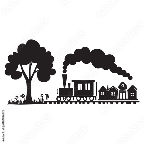 Rural Retreat Logo and Iconic Village Charming Village Scenes Vector and Graphic Design 