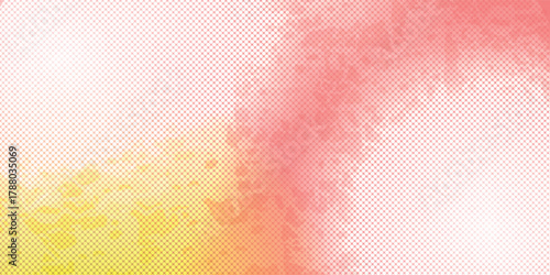 dot halftone Minimalist banner background, pastel colorful, pink and yellow gradations. Circle effect geometric style,