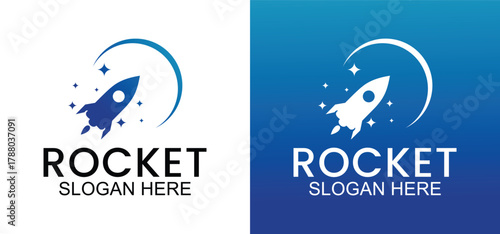 rocket launch logo, rocket vector template for business startup, modern rocket icon for business identity