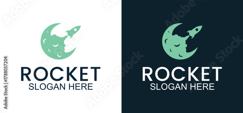 rocket launch logo, rocket vector template for business startup, modern rocket icon for business identity
