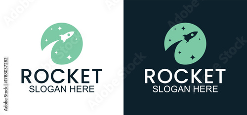 rocket launch logo, rocket vector template for business startup, modern rocket icon for business identity