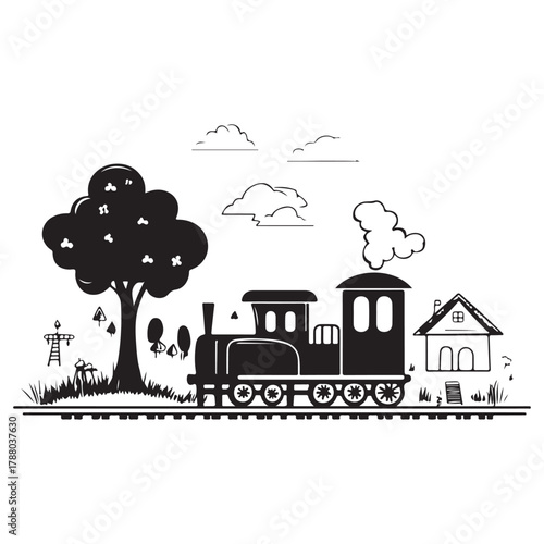 Rural Retreat Logo and Iconic Village Charming Village Scenes Vector and Graphic Design 