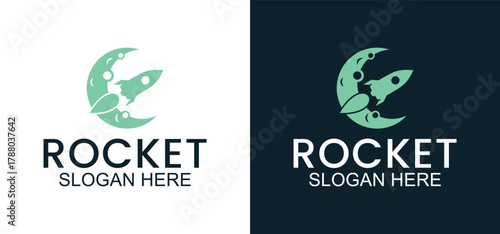 rocket launch logo, rocket vector template for business startup, modern rocket icon for business identity
