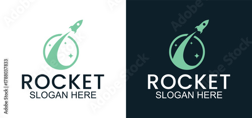 rocket launch logo, rocket vector template for business startup, modern rocket icon for business identity