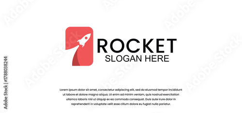 rocket launch logo, rocket vector template for business startup, modern rocket icon for business identity