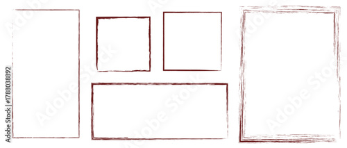 Simple charcoal-style rectangular frame, brown