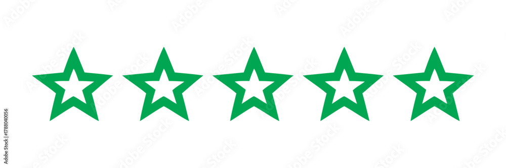 Obraz premium Five Star Outline Icon Set - Rating and Quality Vector Symbols