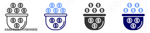 financial saving icon set multiple style
