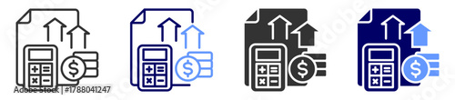 business expenses icon set multiple style
