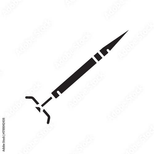 anti tank guided missile black line icon. Vector isolated element