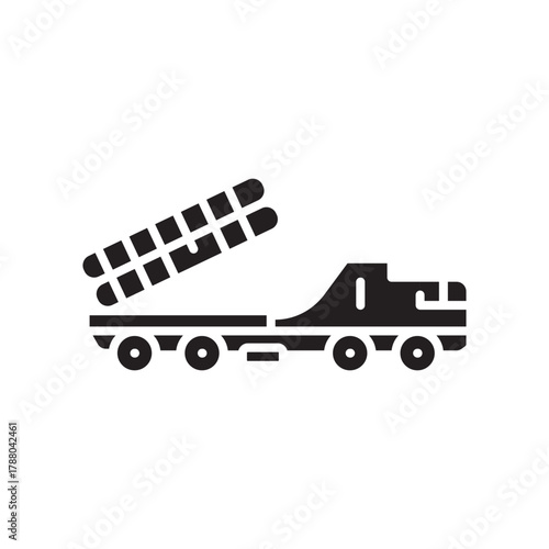surface to air missile black line icon. Vector isolated element