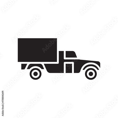 

military truck color flat icon. Vector isolated element