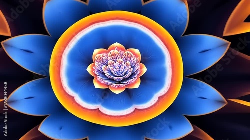 Abstract Floral Kaleidoscope - A Mesmerizing Display of Color and Symmetry.