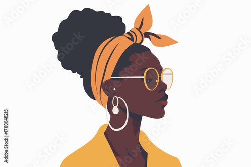 eccentric black woman portrait isolated