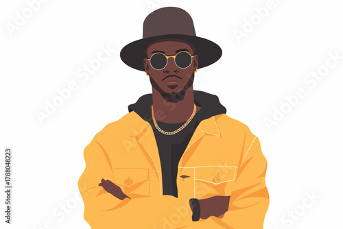 eccentric black man fun isolated