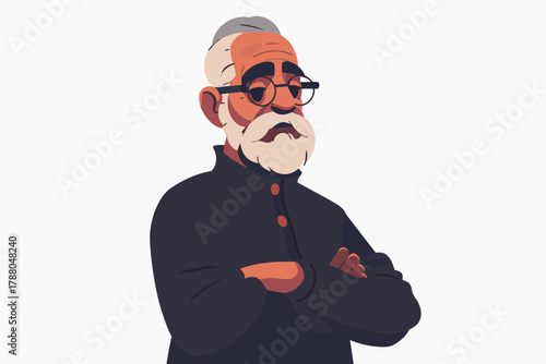 eccentric old man disco isolated