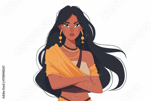 extravagant indian woman cheerful isolated