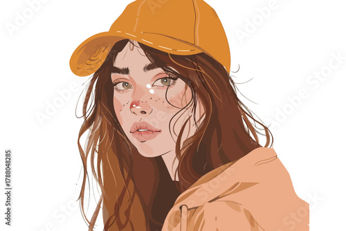 extravagant teen girl fur isolated