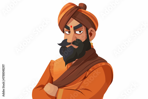 extravagant indian man music isolated