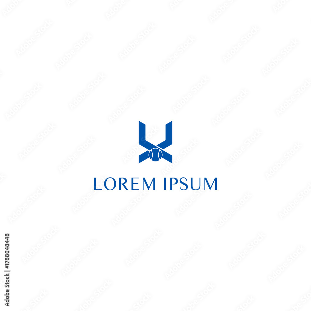 Obraz premium Modern geometric sports logo with an abstract design integrating a baseball, symbolizing dynamic movement, team spirit, and the pursuit of athletic excellence in competition