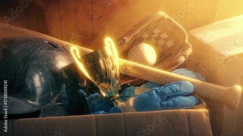 Trophy Shines In Attic Box Of Sports Items