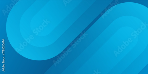 Simple blue geometric background. Dynamic shapes composition. Modern diagonal rounded shapes abstract