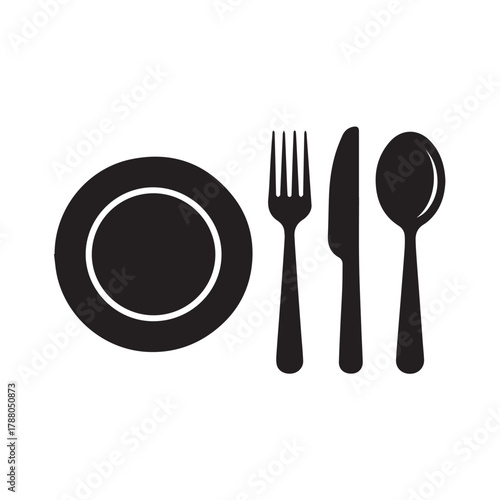 PRestaurant Menu Black Silhouette Symbolrint