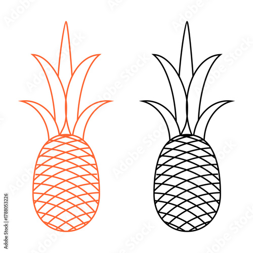 Fresh pineapple fruit illustration, summer pineapple fruit theme. Summer design for holiday promotion and printed on clothing.